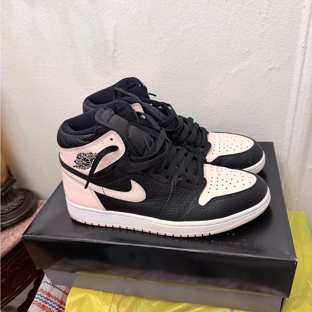 Nike Black and Pink High-Top Sneakers